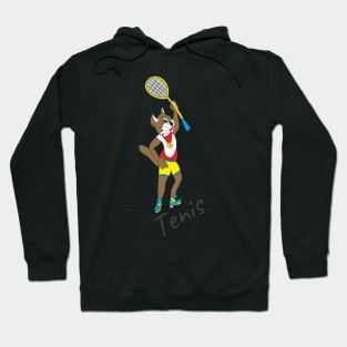 cat tennis player Hoodie